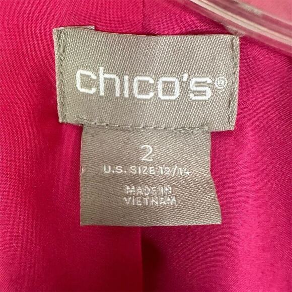 Chico's Jacket Women Size 12/14 Tweed Full Zip Glam Buttons Pockets Classic - Picture 3 of 16